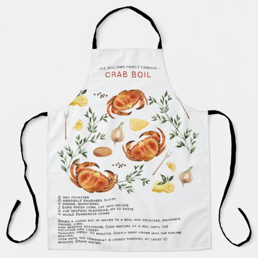 Tablier Été Crabe boule | Recette Heirloom Apron (Recto)