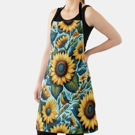 Tablier Été/tournesol/oiseau (Insitu)