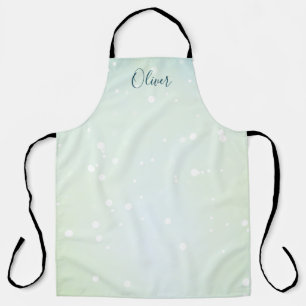Tablier Ethereal Pale Green Bokeh Galaxy avec nom