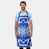 Tablier Ethnic Indigo Arrow Native Motifs (Porté)