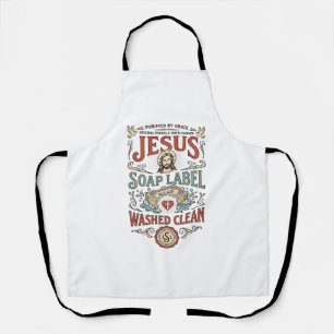 Tablier Étiquette de savon Jésus Lavé Propre Savon Jésus L