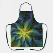 Tablier Etoile Abstraite, Bleu brillant Vert Or Fractal Ar (Recto)