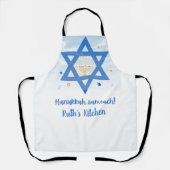 Tablier Étoile de David, Menorah Hanoukka Sameach (Recto)