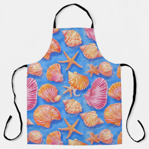 Tablier Étoile de mer coquillage nautique gras orange mage
