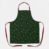 Tablier Étoile de Noël verte jaune rayée de fêtes (Recto)