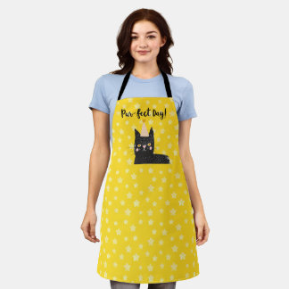 Tablier Étoile Jaune Chat Noir Jour Parfait Animal