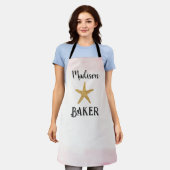 Tablier Étoile personnalisée Baker Pink Ombre (Porté)