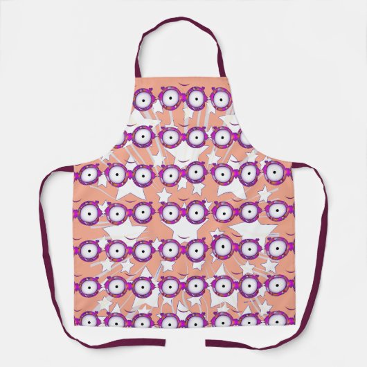 Tablier Étoiles Avec Lunettes Corail (Recto)
