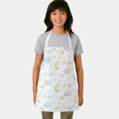 Tablier Etoiles de lune d'aquarelle et Motif de nuage (Insitu)