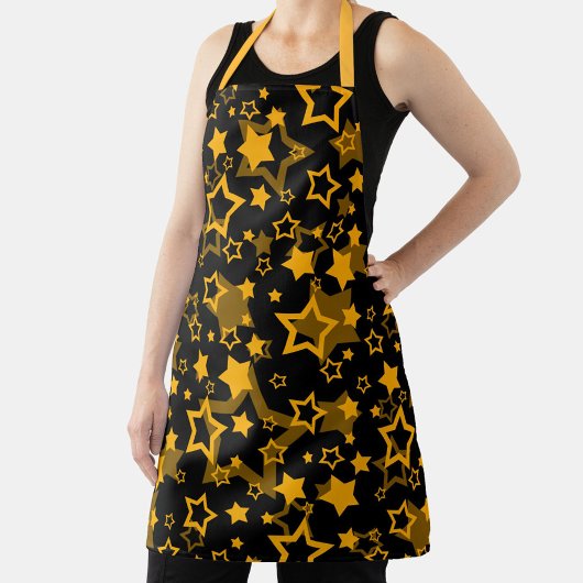 Tablier Étoiles Jaune Doré Pailleté Design 