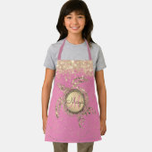 Tablier Étoiles Monogrammes de tortue sur rose Personnalis (Insitu)