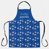 Tablier Étoiles roses Bleu patriotique (Recto)