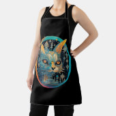 Tablier Étrange chat qui regarde les phares (Insitu)