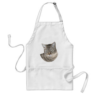 Tablier Étude de tête de chat tabby à poil court
