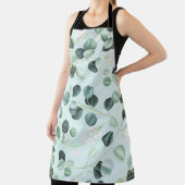 Tablier Eucalyptus Bliss : Motif d'aquarelle turquoise. (Insitu)