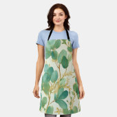 Tablier Eucalyptus Feuille Green et Gold Design (Porté)