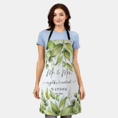 Tablier Eucalyptus Verdure Blush Moderne Script tendance M (Porté)
