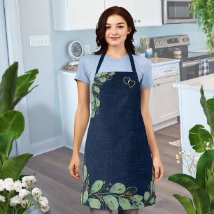 Tablier Eucalyptus Vert Marine Bleu Cuisine