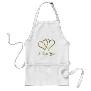 Tablier Eventré Gold Hearts i Love You