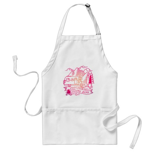 Tablier Explorez Plus Camper Rose Van Mountain Nature Love (Devant)