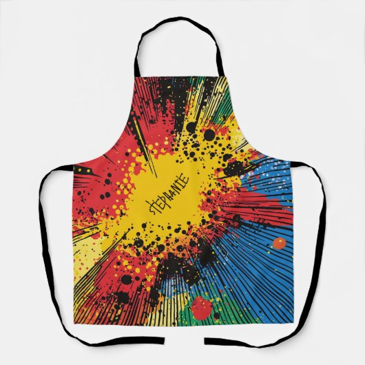 Tablier Explosion d'art pop de style comique (10) (Recto)