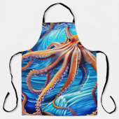 Tablier Expressionnisme majestueux Octopus Blue Ocean Wave (Recto)