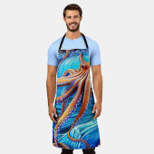 Tablier Expressionnisme majestueux Octopus Blue Ocean Wave (Porté)