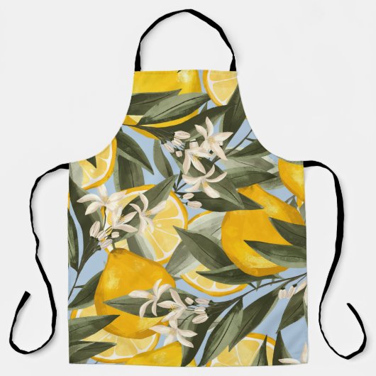 Tablier Exquisite pattern with yellow bergamot fruits, cit (Recto)