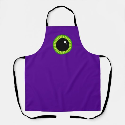 Tablier Eyeball drôle de Monstre vert et pourpre (Recto)