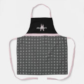 Tablier Eyelet noir avec Monogramme rose (Recto)