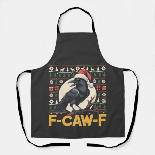 Tablier F-Caw-F Laidback Pull de Noël Drôle Corbeau Xmas   (Recto)