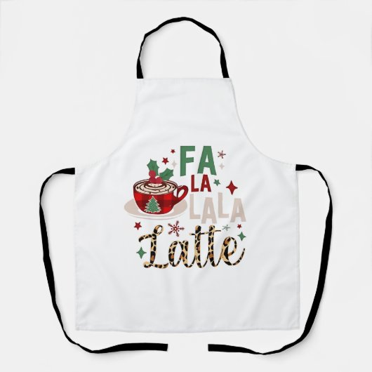 Tablier Fa Fa La La Latte Drôle de Noël Santa Xmas (Recto)