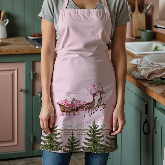 Tablier Fa La Merry Pink Noël Père Noël Seligh Reindeer