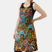 Tablier Fabric africain : Patchwork d'animaux sauvages. (Insitu)