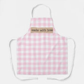 Tablier Fabriqué avec Chèques Aimer-Rose et Blanc (Recto)