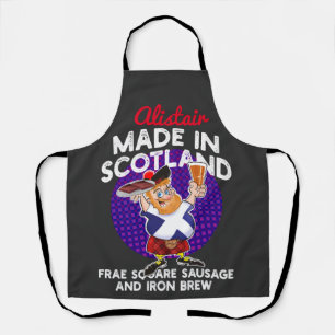 Tablier FABRIQUÉ EN ECOSSE frite saucisse Carré et brasse