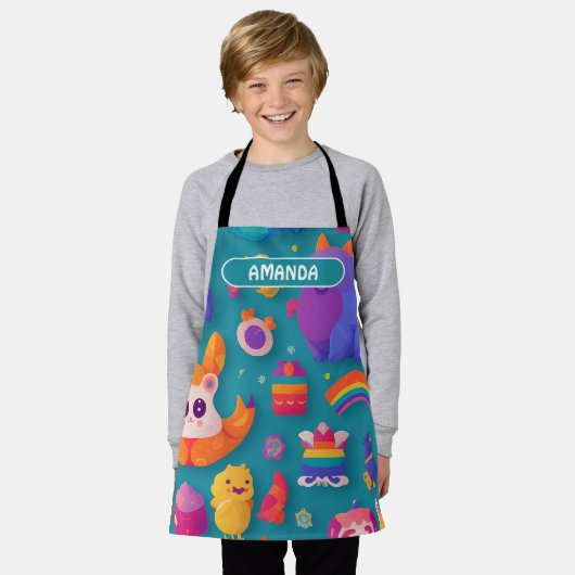 Tablier Fabulous Creatures Rainbow Personnalisé Motif (Porté)