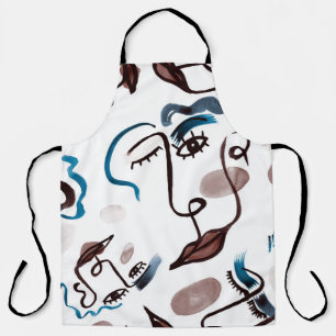 Tablier Face d'art pop : aquarelle abstraite.