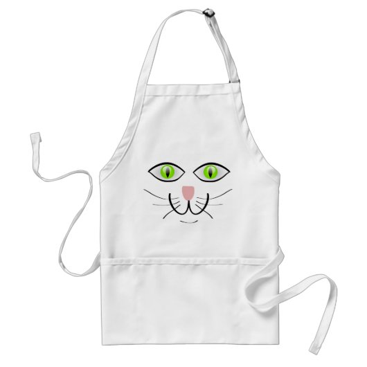 Tablier Face de chat mignonne sur blanc (Devant)