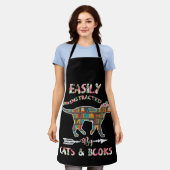 Tablier Facilement Distrait Par Les Livres De Chats (Porté)