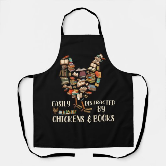 Tablier Facilement Distrait Par Les Poulets Et Les Livres (Recto)