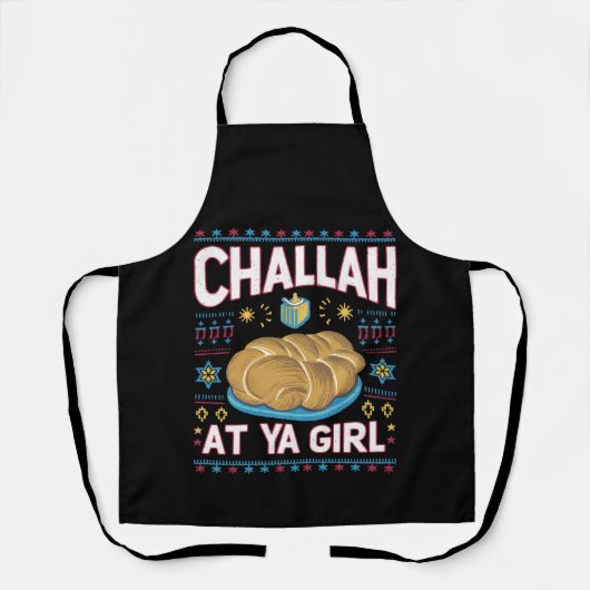 Tablier Fais lui du Challah Fille Drôle de nourriture Hanu (Recto)