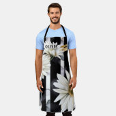 Tablier Faisée noire et blanche moderne Nom personnalisé r (Porté)