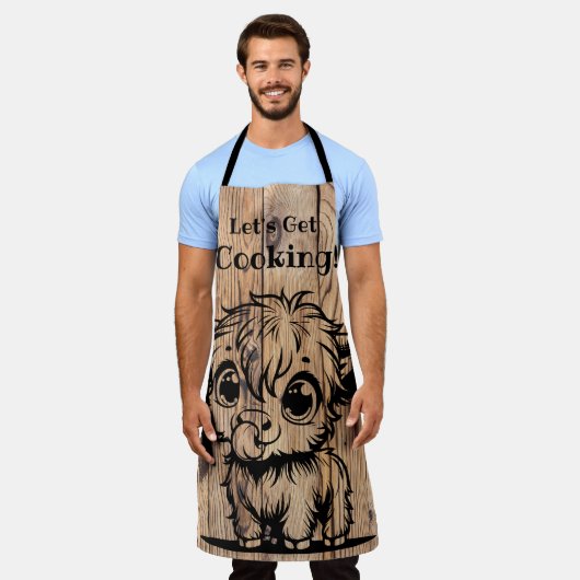 Tablier Faisons Cuisine ! Highland Cow (Porté)