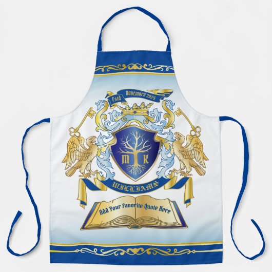 Tablier Faites de votre propre emblème un livre d'arbre Cl (Recto)