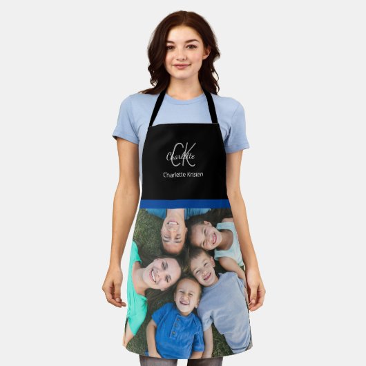 Tablier Faites-le vous-même Personnalisé Photo Nom du mono (Porté)
