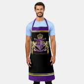 Tablier Faites votre propre armoiries Emblème de lion doré (Porté)