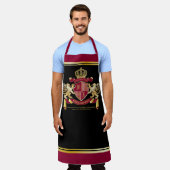 Tablier Faites votre propre blason d'armoiries d'or rouge (Porté)