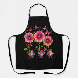 Tablier Faith Hope Love Gnome Ribbon Cancer du sein