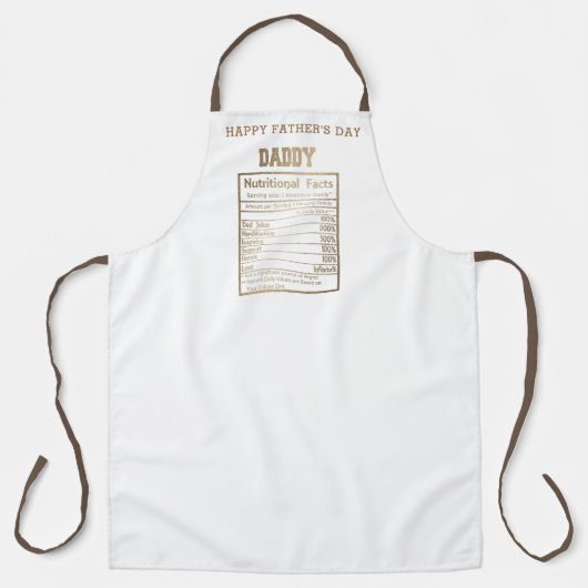 Tablier faits nutritionnels papa fête des pères (Recto)